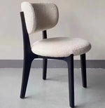 Luxurious Ash Wood Dining Chair with Faux Lambswool Upholstery - Modern Comfort for Your Dining Space hny-5226