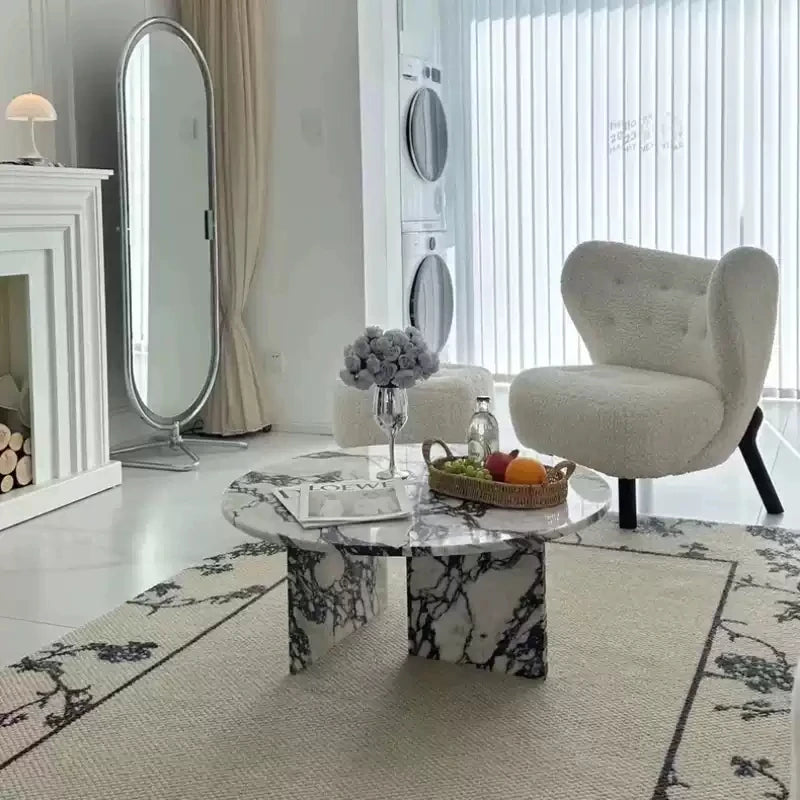 Stylish Sintered Stone Coffee Table – Modern Marble Design for Elegant Living Rooms! hny-5227