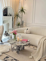 Stylish Sintered Stone Coffee Table – Modern Marble Design for Elegant Living Rooms! hny-5227