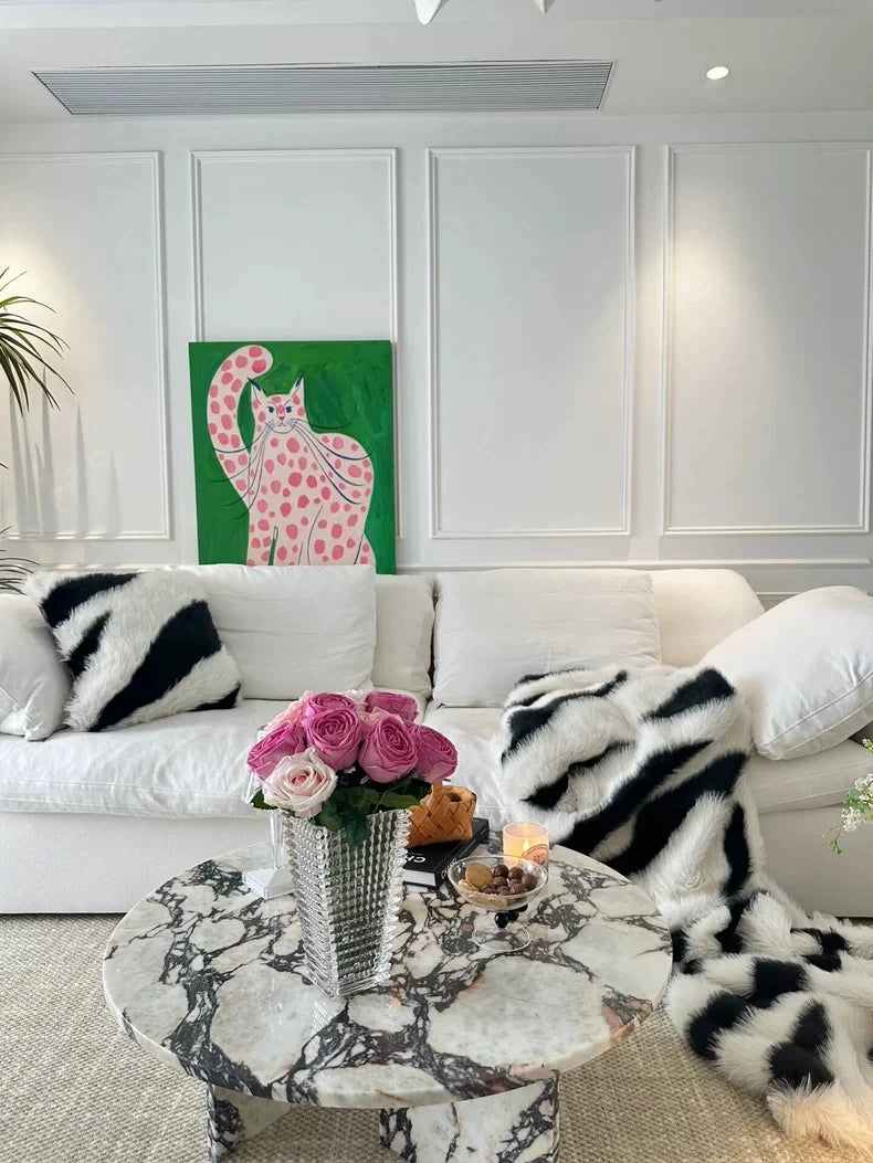 Stylish Sintered Stone Coffee Table – Modern Marble Design for Elegant Living Rooms! hny-5227