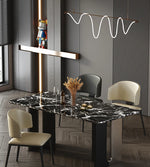 Stylish Sintered Stone Dining Table with Stainless Steel Legs - Modern Multi-Layer Design for Elegant Dining Spaces hny-5230