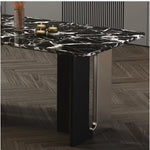 Stylish Sintered Stone Dining Table with Stainless Steel Legs - Modern Multi-Layer Design for Elegant Dining Spaces hny-5230