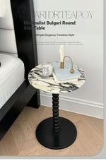 Stylish Sintered Stone Coffee Table with Solid Wood Base - Modern Marble Finish for Home Decor hny-5232