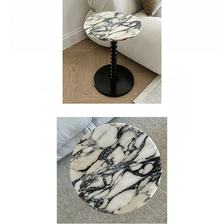 Stylish Sintered Stone Coffee Table with Solid Wood Base - Modern Marble Finish for Home Decor hny-5232