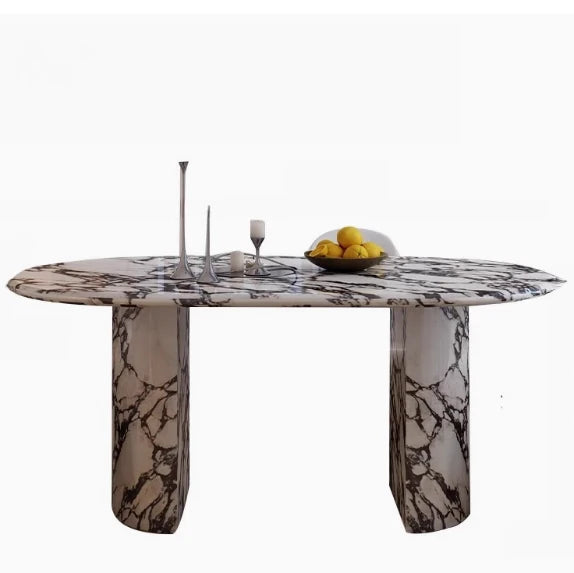 Elegant Oval Sintered Stone Dining Table with Contemporary Design - Perfect for Modern Homes hny-5233