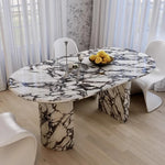 Elegant Oval Sintered Stone Dining Table with Contemporary Design - Perfect for Modern Homes hny-5233