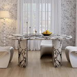 Elegant Oval Sintered Stone Dining Table with Contemporary Design - Perfect for Modern Homes hny-5233