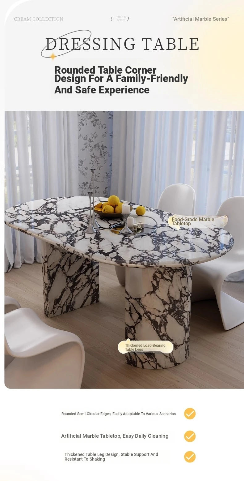 Elegant Oval Sintered Stone Dining Table with Contemporary Design - Perfect for Modern Homes hny-5233