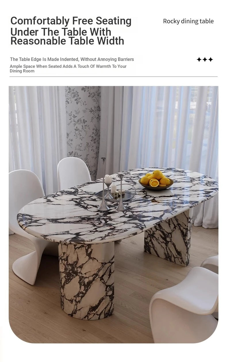 Elegant Oval Sintered Stone Dining Table with Contemporary Design - Perfect for Modern Homes hny-5233