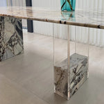 Modern Sintered Stone Acrylic Dining Table - Stylish and Durable Centerpiece for Your Home hny-5234