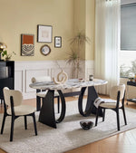 Elegant Sintered Stone Dining Table with Multi-Layer Board - Modern Oval Design for Stylish Dining Spaces hny-5235