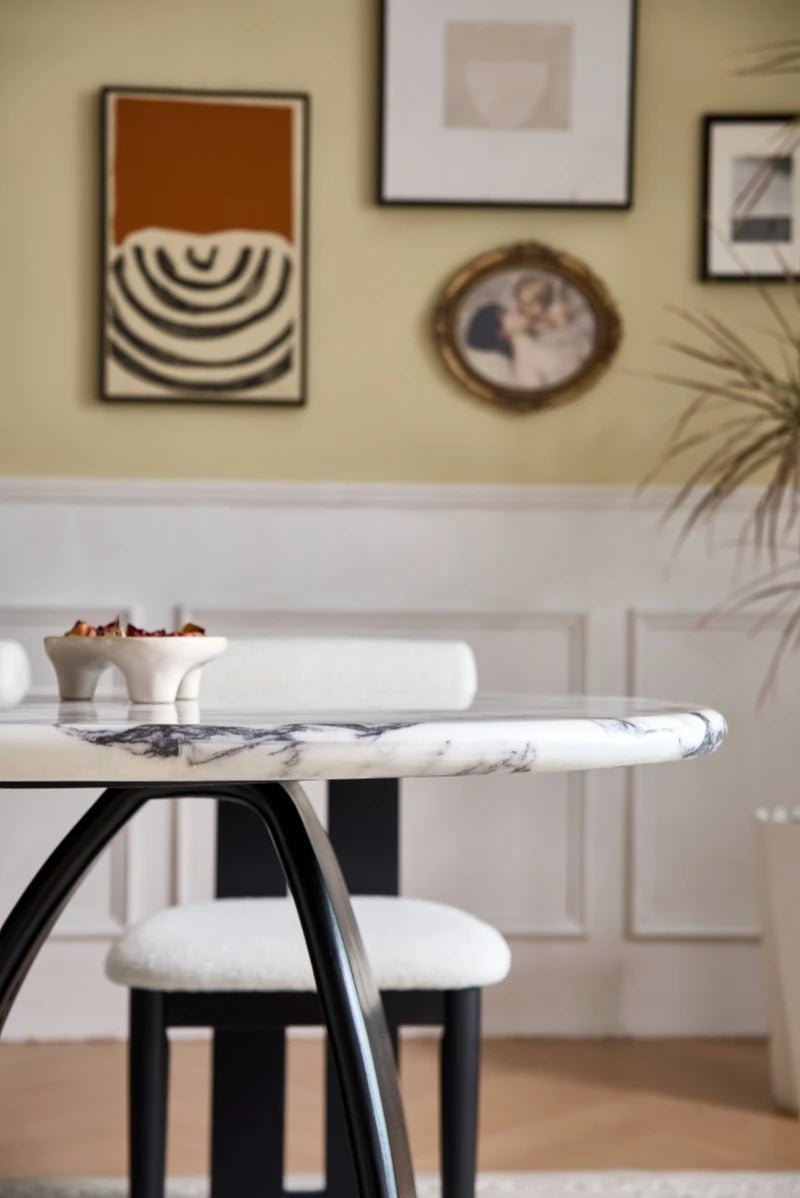 Elegant Sintered Stone Dining Table with Multi-Layer Board - Modern Oval Design for Stylish Dining Spaces hny-5235