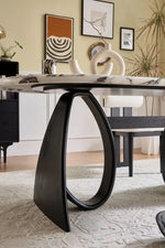 Elegant Sintered Stone Dining Table with Multi-Layer Board - Modern Oval Design for Stylish Dining Spaces hny-5235