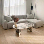 Elegant Sintered Stone Coffee Table - Chic Oval Design for Modern Living Rooms hny-5237