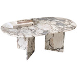 Elegant Sintered Stone Coffee Table - Chic Oval Design for Modern Living Rooms hny-5237