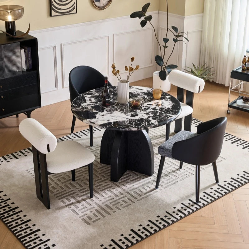 Stylish Sintered Stone Multi-Layer Board Dining Table - Modern Round Design for Elegant Dining Spaces hny-5238