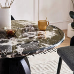 Stylish Sintered Stone Multi-Layer Board Dining Table - Modern Round Design for Elegant Dining Spaces hny-5238