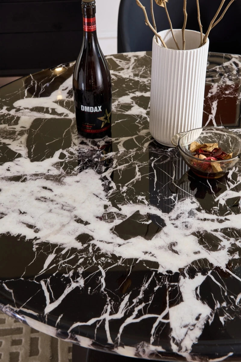 Stylish Sintered Stone Multi-Layer Board Dining Table - Modern Round Design for Elegant Dining Spaces hny-5238