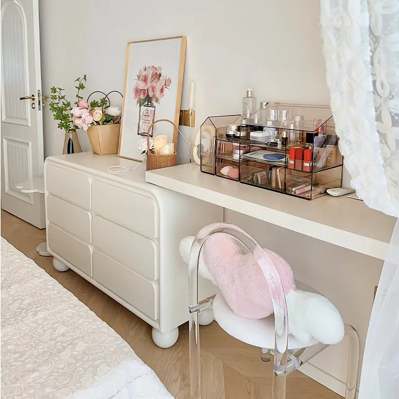 Elegant Oak Pine Vanity Desk with Mirror and Storage Drawers for Modern Bedrooms hqlw-4017