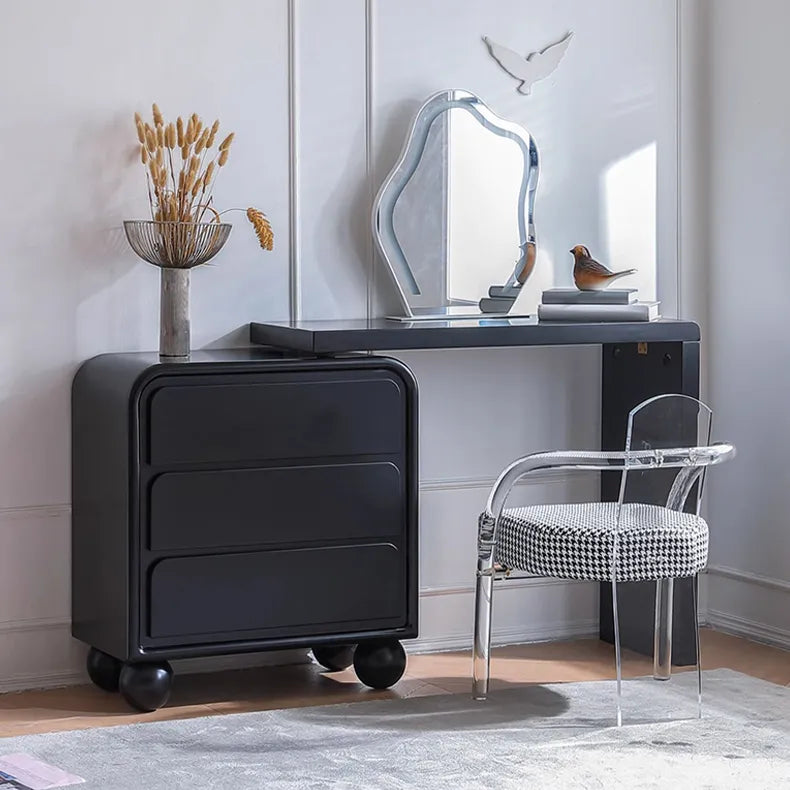 Modern Oak Pine Makeup Vanity with Unique Mirror and Storage이 hqlw-4023