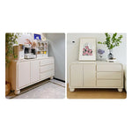 Sleek Modern Oak Pine Sideboard – Elegant Multi-Layer Storage Solution hqlw-4026