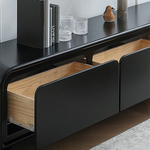 Sleek Black Oak Pine Multi-Layer TV Stand - Modern Living Room Furniture hqlw-4037