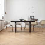 Modern Dining Table - Stylish Ceramic Stone & Stainless Steel Design for Your Home hqlw-4041