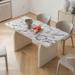 Modern Dining Table - Stylish Ceramic Stone & Stainless Steel Design for Your Home hqlw-4041
