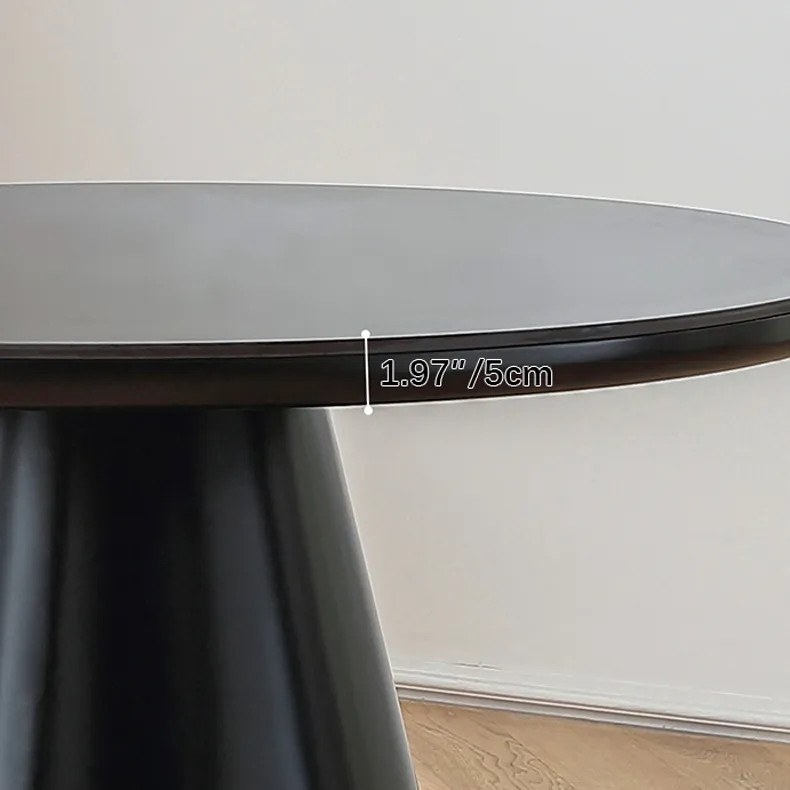 Modern Round Dining Table – Ceramic & Stainless Steel with Sleek Density Board Finish hqlw-4043