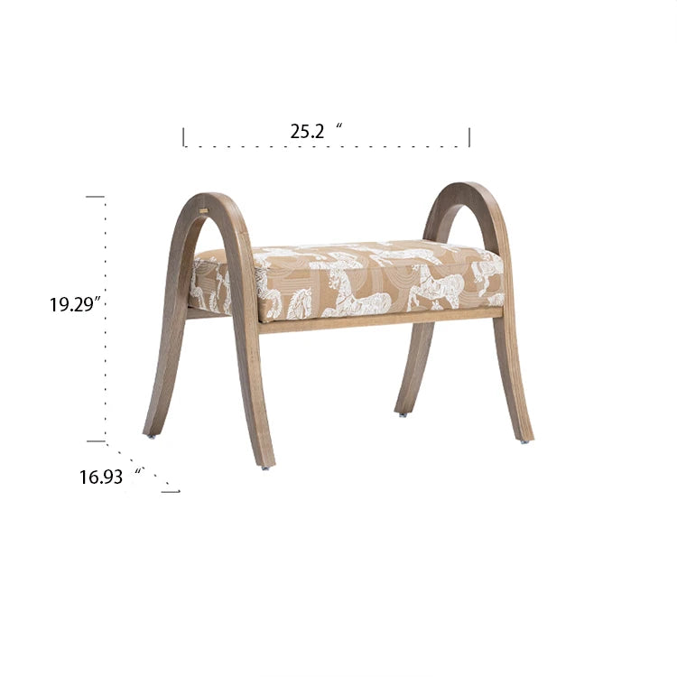 Stylish Ash Wood Stool with Foam and Polyester Cushion – Perfect for Modern Living Spaces hrn-5252