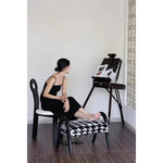 Stylish Ash Wood Stool with Foam and Polyester Cushion – Perfect for Modern Living Spaces hrn-5252