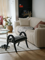 Stylish Ash Wood Stool with Foam and Polyester Cushion – Perfect for Modern Living Spaces hrn-5252