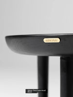 Chic Black Ash Wood Side Table with Unique Cloud Design and Lower Shelf hrn-5253