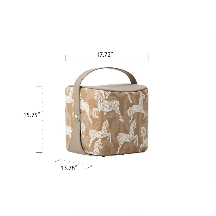 Stylish Synthetic Leather Stool with Unique Design - Comfortable and Versatile Home Accent Piece hrn-5254