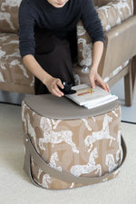 Stylish Synthetic Leather Stool with Unique Design - Comfortable and Versatile Home Accent Piece hrn-5254