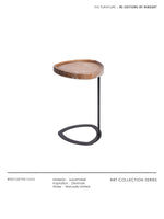 Stylish Ash Wood and Steel Side Table - Modern Accent Furniture for Any Room hrn-5255