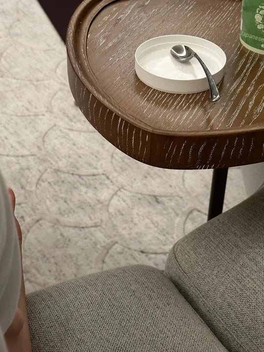 Stylish Ash Wood and Steel Side Table - Modern Accent Furniture for Any Room hrn-5255