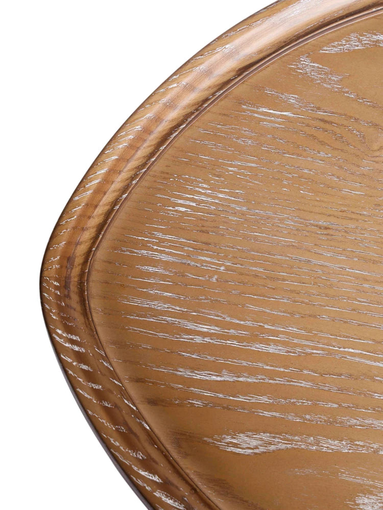 Stylish Ash Wood and Steel Side Table - Modern Accent Furniture for Any Room hrn-5255