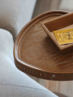 Stylish Ash Wood and Steel Side Table - Modern Accent Furniture for Any Room hrn-5255