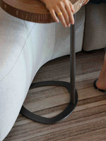 Stylish Ash Wood and Steel Side Table - Modern Accent Furniture for Any Room hrn-5255