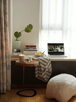 Stylish Ash Wood and Steel Side Table - Modern Accent Furniture for Any Room hrn-5255