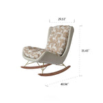 Luxurious Down & Silk Floss Rocking Chair with Beech Wood & Synthetic Leather Accent - Perfect for Stylish Relaxation hrn-5256