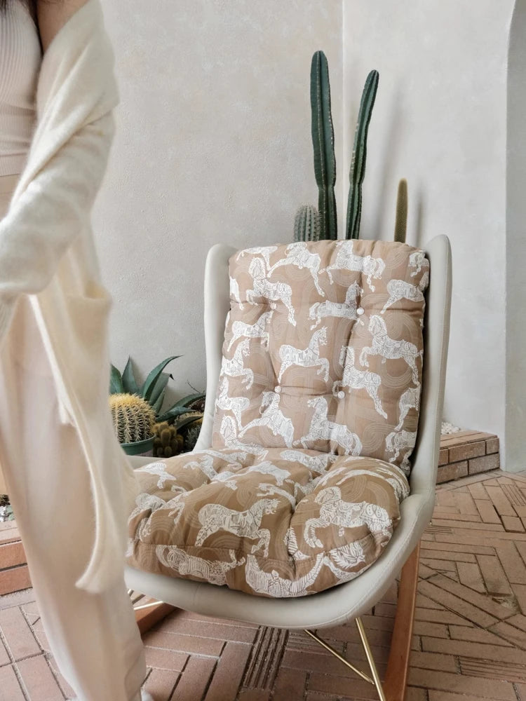 Luxurious Down & Silk Floss Rocking Chair with Beech Wood & Synthetic Leather Accent - Perfect for Stylish Relaxation hrn-5256