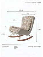 Luxurious Down & Silk Floss Rocking Chair with Beech Wood & Synthetic Leather Accent - Perfect for Stylish Relaxation hrn-5256