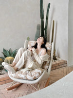 Luxurious Down & Silk Floss Rocking Chair with Beech Wood & Synthetic Leather Accent - Perfect for Stylish Relaxation hrn-5256