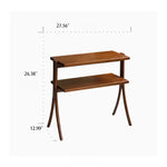 Stylish Rubber Wood Side Table with Synthetic Leather Accents – Perfect for Any Space! hrn-5258