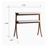 Stylish Rubber Wood Side Table with Synthetic Leather Accents – Perfect for Any Space! hrn-5258