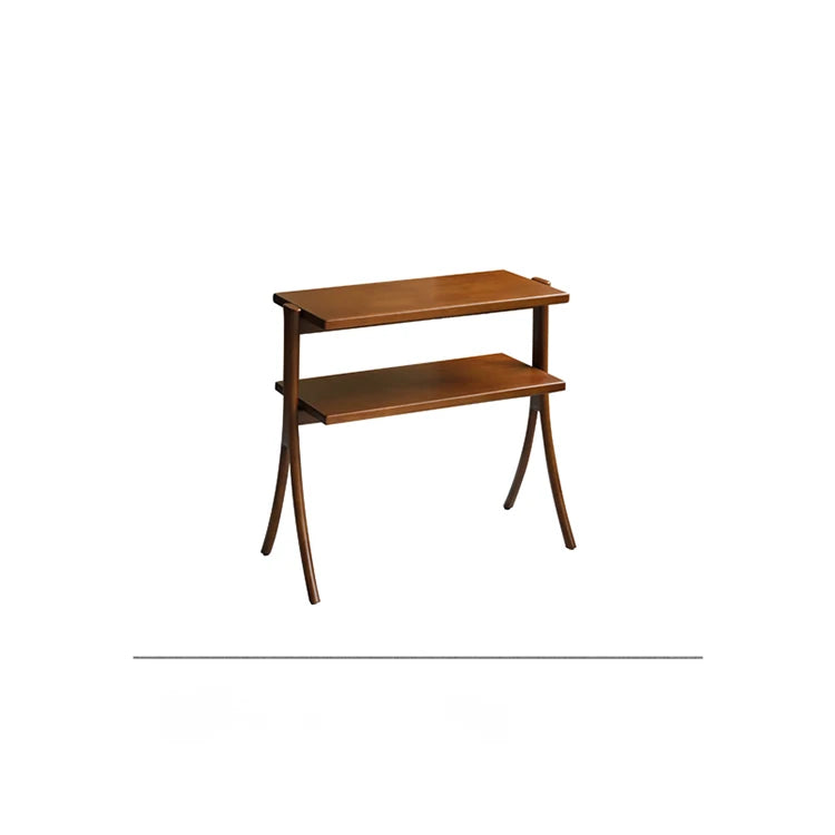 Stylish Rubber Wood Side Table with Synthetic Leather Accents – Perfect for Any Space! hrn-5258