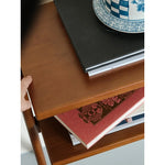 Stylish Rubber Wood Side Table with Synthetic Leather Accents – Perfect for Any Space! hrn-5258