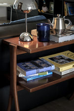 Stylish Rubber Wood Side Table with Synthetic Leather Accents – Perfect for Any Space! hrn-5258